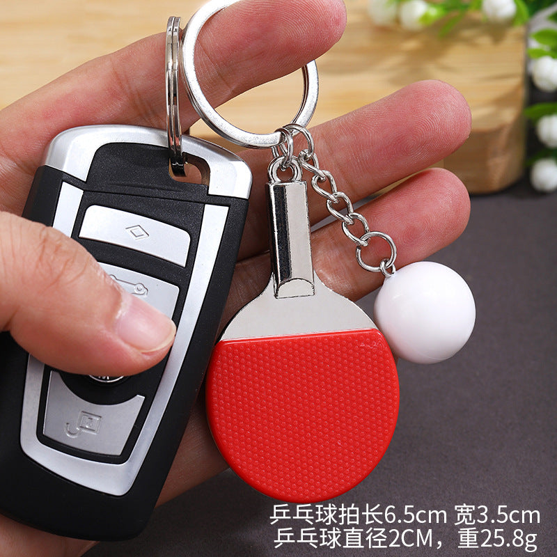 Wholesale Mini Simulation Table Tennis Racket Set Keychain